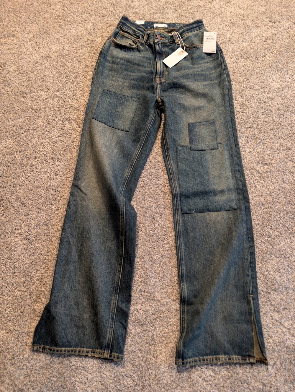 NWT Good American The Khloe Jean Patchwork Slit Hem 2/26